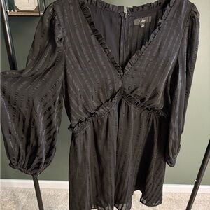 Black Sheer Striped Dress